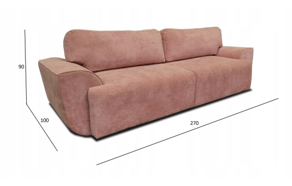 Sofa Cosy karmelowa na sprężynach z funkcją spania i pojemnikiem