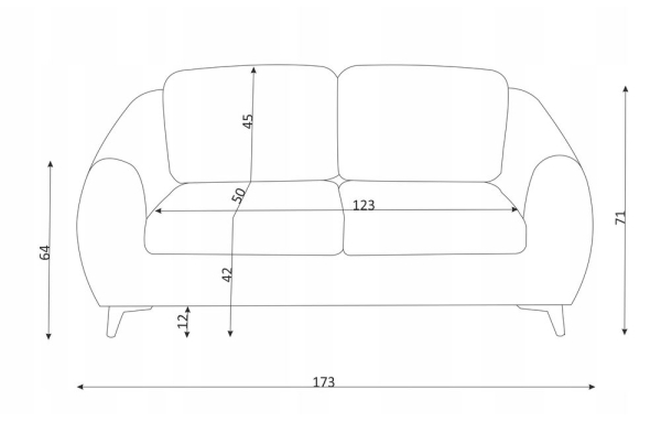 Sofa Luna beż 2 osobowa na sprężynach