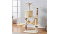Drapak dla kota duży słupek beżowy 7 poziomów - domek, legowisko, hamak