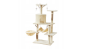 Drapak dla kota duży słupek beżowy 7 poziomów - domek, legowisko, hamak