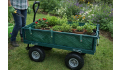 WÓZEK OGRODOWY TRANSPORTOWY ROZKŁADANY 100L 200KG TACZKA POMPOWANE KOŁA