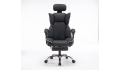 Fotel biurowy obrotowy LEON wygodne krzesło ergonomiczne podnóżek czarny