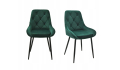 2 SZT krzesło DO JADALNI tapicerowane PARIS CIEMNOZIELONE welwet pikowane