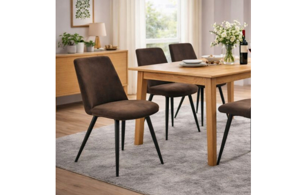 krzesło DO JADALNI salonu tapicerowane VIENNA BRĄZOWE nowoczesne