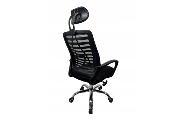 KRZESŁO BIUROWE fotel obrotowy KRIS czarny SIATKA ERGONOMICZNE zagłówek