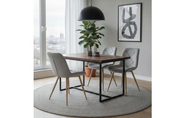 krzesło do jadalni kuchni salonu OSLO SZARE tapicerowane pikowane