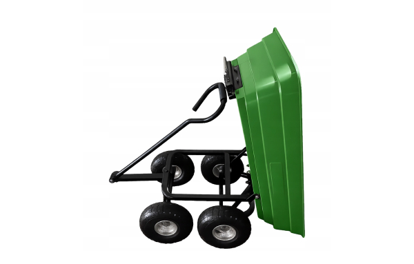 WÓZEK OGRODOWY TRANSPORTOWY 90L 150KG WYWROTKA TACZKA POMPOWANE KOŁA