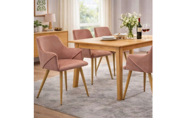 2SZT nowoczesne KRZESŁO FOTEL DO JADALNI salonu VERONA welwet STONOWANY RÓŻ