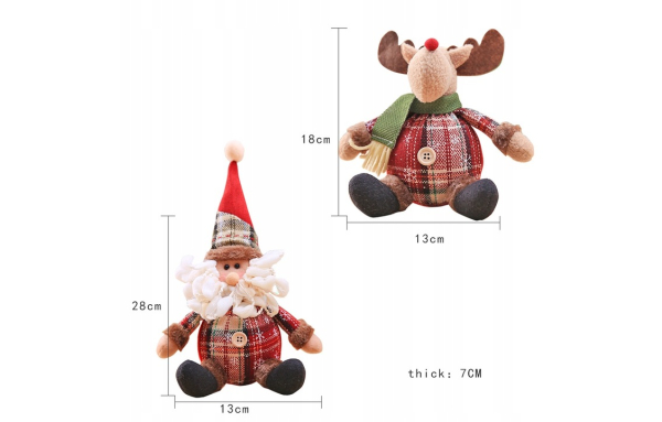 3SZT ŚWIATECZNE FIGURKI stojące wiszące MIKOŁAJ BAŁWAN RENIFER PREZENT