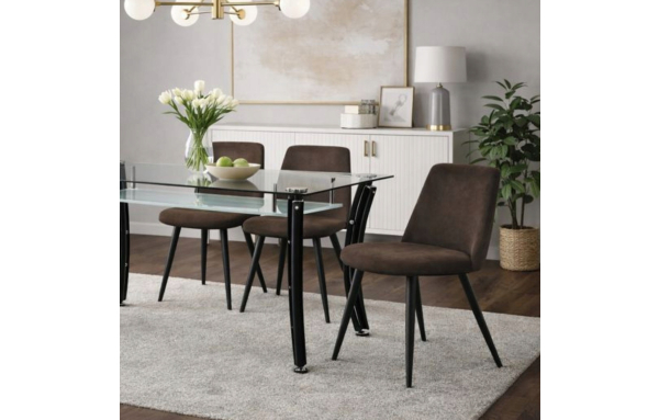 2SZT krzesło DO JADALNI salonu tapicerowane VIENNA BRĄZ nowoczesne wygodne