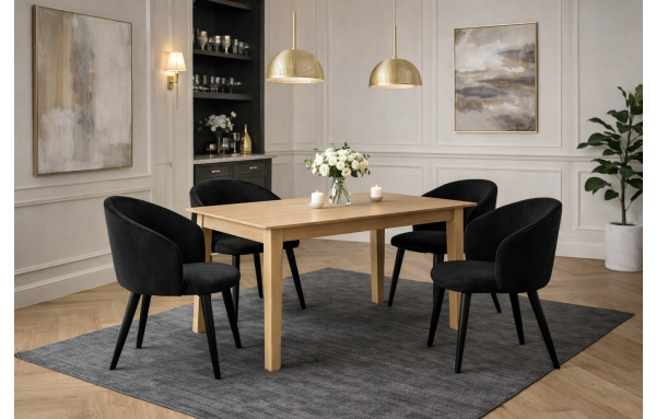 nowoczesne KRZESŁO FOTEL DO JADALNI salonu MILAN welwet CZARNE