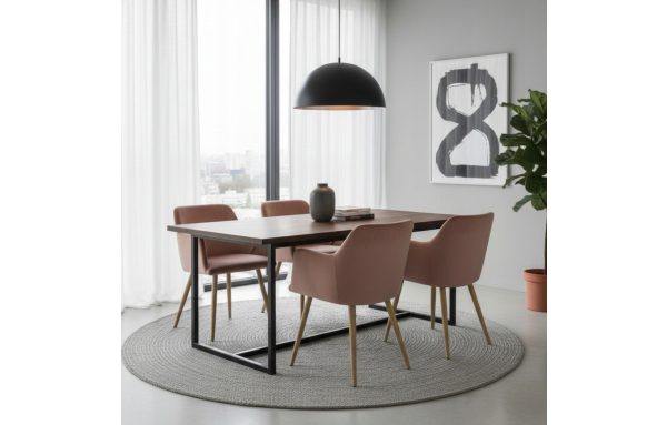 2SZT nowoczesne KRZESŁO FOTEL DO JADALNI salonu VERONA welwet STONOWANY RÓŻ