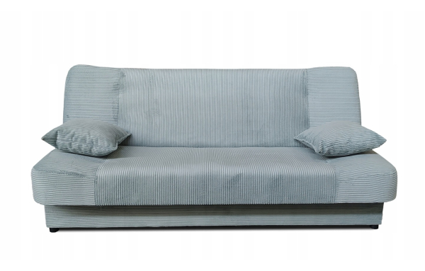 Wersalka JAŚ sztruks SZARA MIĘTA z funkcją spania pojemnik sprężyny