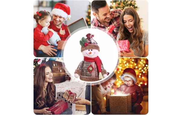 BAŁWANEK ŚWIĄTECZNY figurka ozdoba stojąca skrzat regulowany wysoki PREZENT