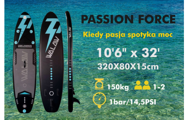 DESKA SUP Pasion Force 320cm 10,6” pompowana PADDLE BOARD + AKCESORIA Super