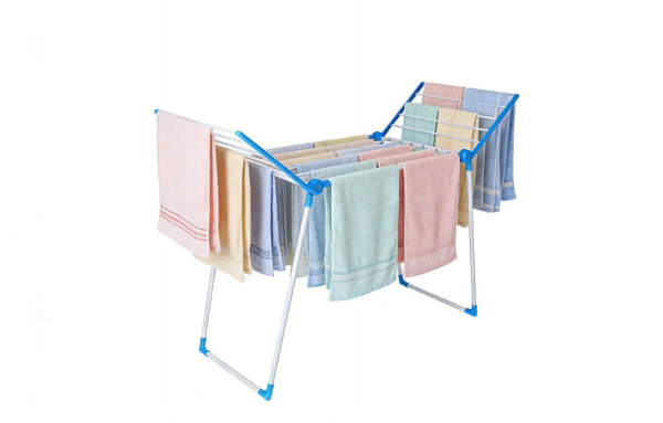 DUŻA SUSZARKA NA PRANIE UBRANIA BIELIZNĘ ROZKŁADANA STOJĄCA STABILNA