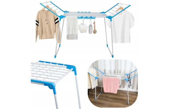 DUŻA SUSZARKA NA PRANIE UBRANIA BIELIZNĘ ROZKŁADANA STOJĄCA STABILNA