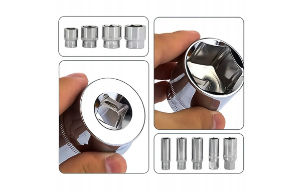 DUŻY ZESTAW KLUCZE NASADOWE 216 el 1/2