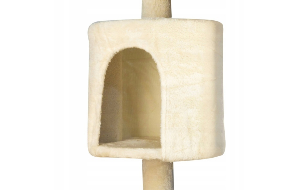 Drapak drzewko dla kota słupek beż 5 poziomów - domek, legowisko, zabawki