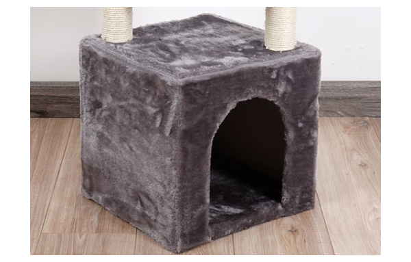 Drapak drzewko dla kota słupek grafitowy 4 poziomy domek, legowisko, tunel