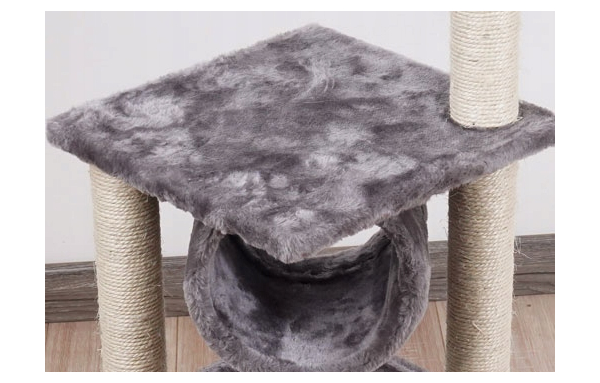 Drapak drzewko dla kota słupek grafitowy 4 poziomy domek, legowisko, tunel