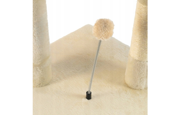 Drapak drzewko dla kota słupek szary 5 poziomów - domek, legowisko, zabawki