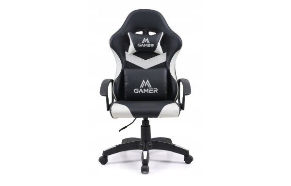 FOTEL GAMINGOWY biurowy obrotowy dla gracza COYOTE REGULAR czarno-biały