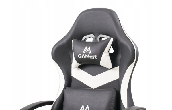 FOTEL GAMINGOWY biurowy obrotowy dla gracza COYOTE REGULAR czarno-biały