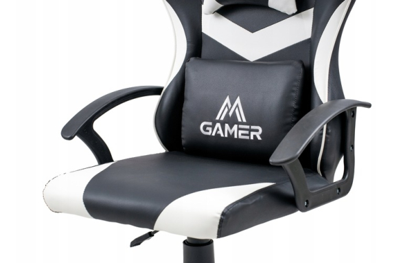 FOTEL GAMINGOWY biurowy obrotowy dla gracza COYOTE REGULAR czarno-biały