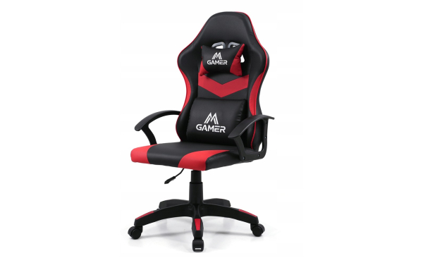 FOTEL GAMINGOWY biurowy obrotowy dla gracza COYOTE REGULAR czarno-czerwony