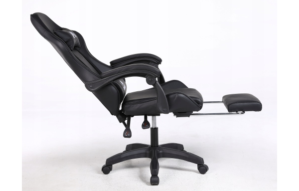 Fotel COYOTE II gamingowy dla gracza z podnóżkiem biurowy czarny