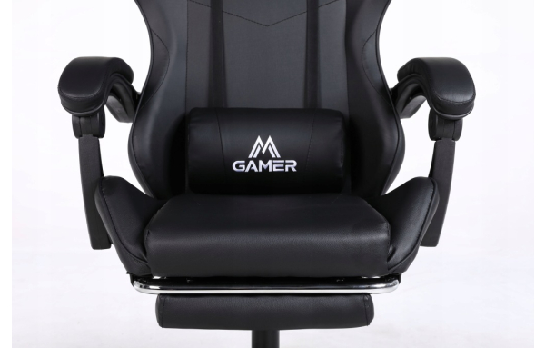 Fotel COYOTE II gamingowy dla gracza z podnóżkiem biurowy czarny
