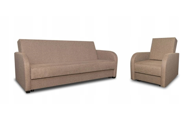 Fotel MARCIN beż 11 super tkanina WR do salonu na kółkach wysokie oparcie