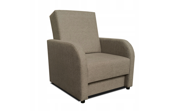 Fotel MARCIN beż 11 super tkanina WR do salonu na kółkach wysokie oparcie