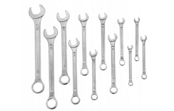 KLUCZE OCZKOWO-PŁASKIE kpl. 12SZT 6-22 mm zestaw narzędzi stal ocynkowana