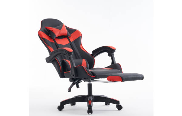 Krzesło obrotowe z podnóżkiem Fotel gamingowy wygodny dla gracza komfortowy