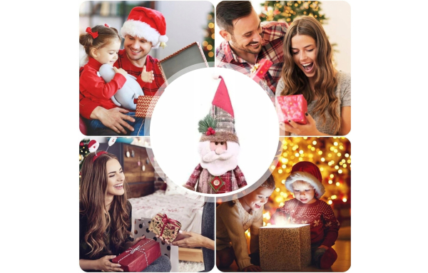 MIKOŁAJ ŚWIĄTECZNY figurka ozdoba stojąca skrzat regulowany wysoki PREZENT