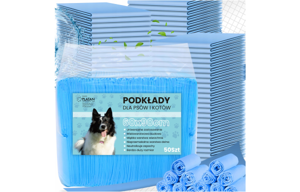 Podkłady jednorazowe chłonne i maty 60x90cm dla psów i kotów 50 szt.