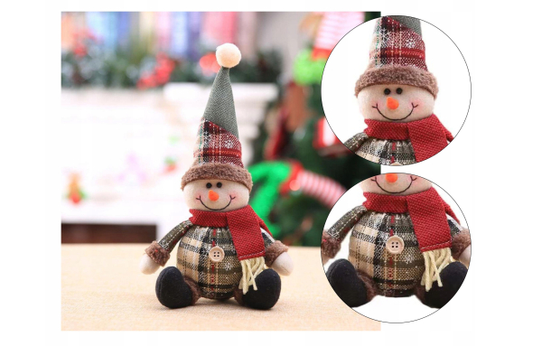 Prezent BAŁWANEK ŚWIĄTECZNY figurka ozdoba wisząca stojąca pluszak niski