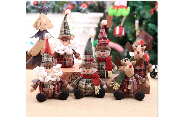 Prezent RENIFER ŚWIĄTECZNY figurka ozdoba wisząca stojąca pluszak niski