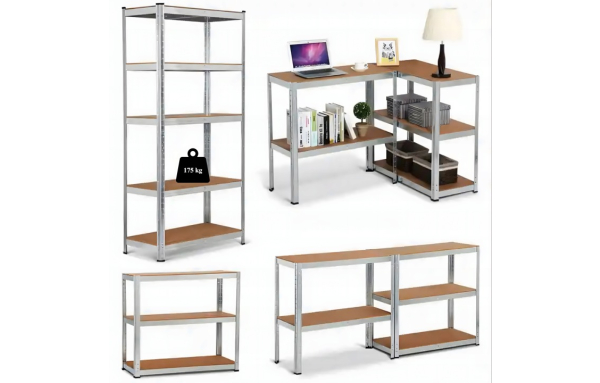 REGAŁ MAGAZYNOWY METALOWY 180x90x40cm DO GARAŻU PIWNICY DOMU 5 PÓŁEK 875KG
