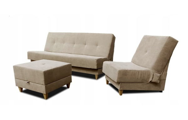 WERSALKA kanapa EDI szara soro 90 kanapa ROZKŁADANA sprężyny drewniane nóżki