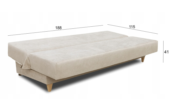 WERSALKA kanapa EDI soro 65 fioletowa kanapa ROZKŁADANA sprężyny drewniane nóżki