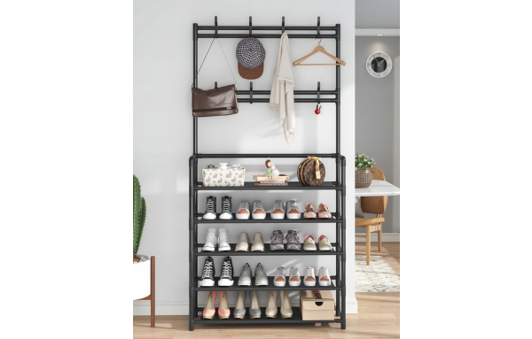 WIESZAK NA UBRANIA 60x172cm STOJĄCY SZAFKA NA BUTY REGAŁ METALOWY GARDEROBA