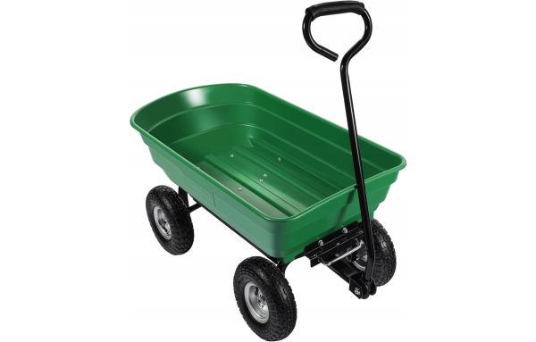 WÓZEK OGRODOWY TRANSPORTOWY 90L 150KG WYWROTKA TACZKA POMPOWANE KOŁA