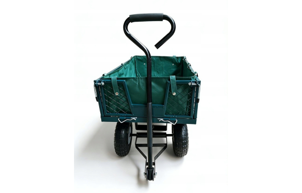 WÓZEK OGRODOWY TRANSPORTOWY ROZKŁADANY 100L 200KG TACZKA POMPOWANE KOŁA