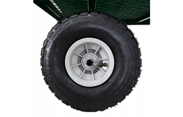 WÓZEK OGRODOWY TRANSPORTOWY ROZKŁADANY 100L 200KG TACZKA POMPOWANE KOŁA