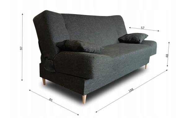 Wersalka kanapa JOLA KREM 28 sofa rozkładana ZE SPRĘŻYNAMI BONEL pojemnik