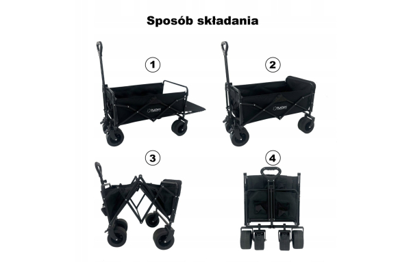 Wózek Turystyczny Plażowy 120L SZEROKIE KOŁA TERENOWE wydłużany