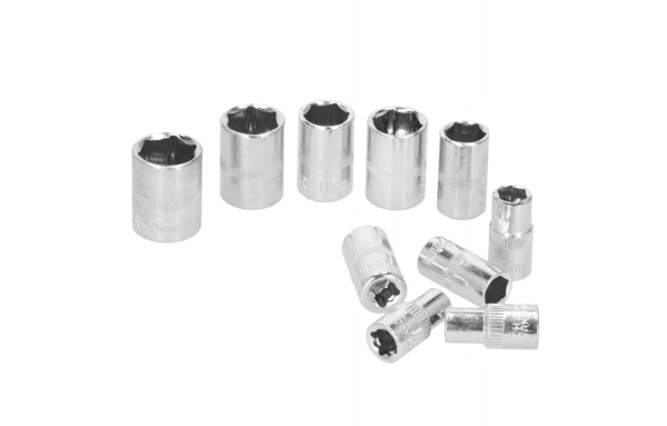 ZESTAW KLUCZY NASADOWYCH KLUCZE NASADOWE BITY GRZECHOTKA ADAPTERY 46 ELEM.